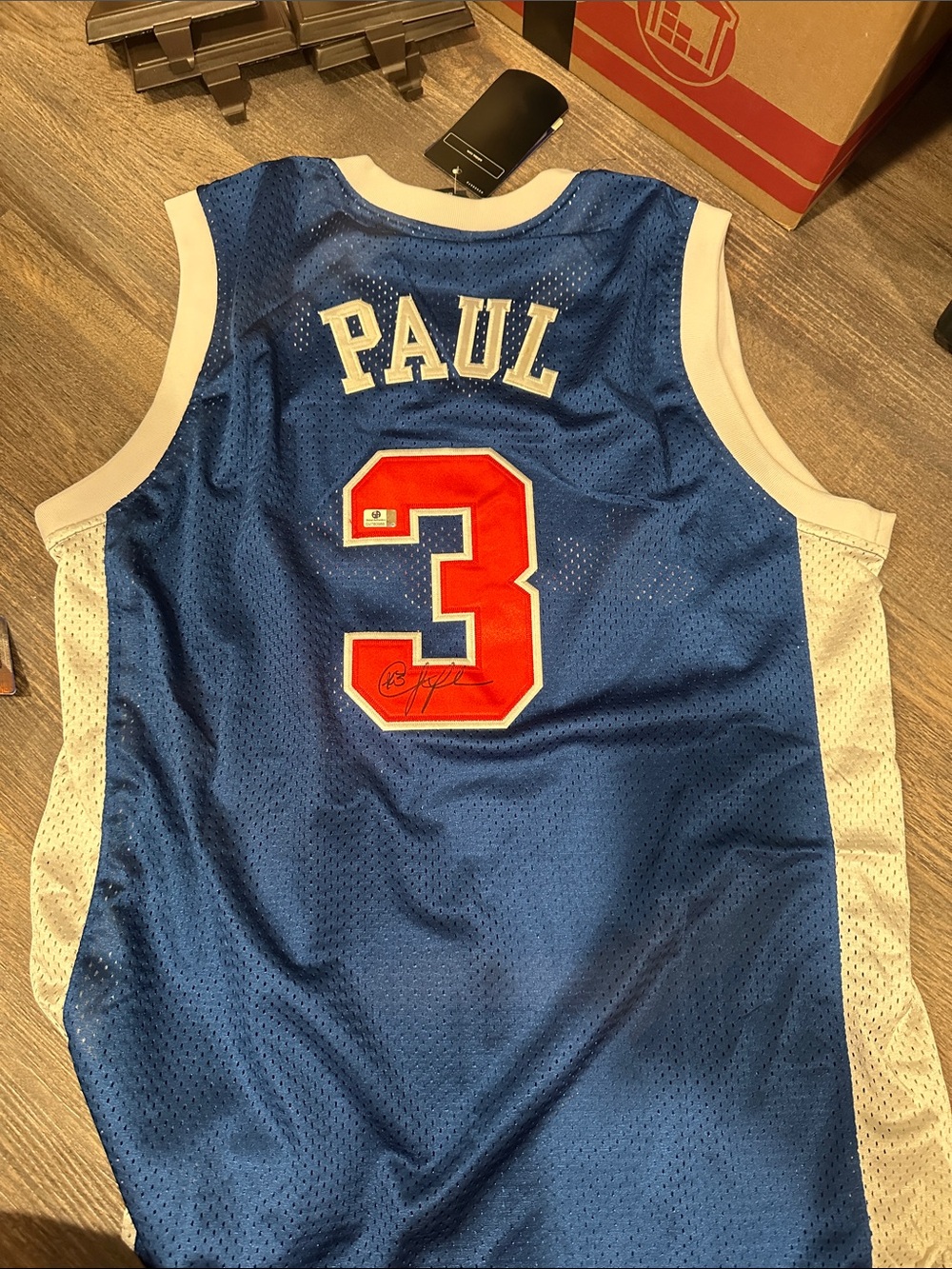 Signed Chris Paul adidas Los Angeles Royal Blue Basketball Jersey #3 - Picture 2 of 3